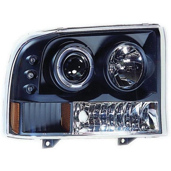 Ipcw IPCW CWS-500B2 Ford Excursion 2000 - 2004 Head Lamps; Projector With Rings & Corners Black CWS-500B2